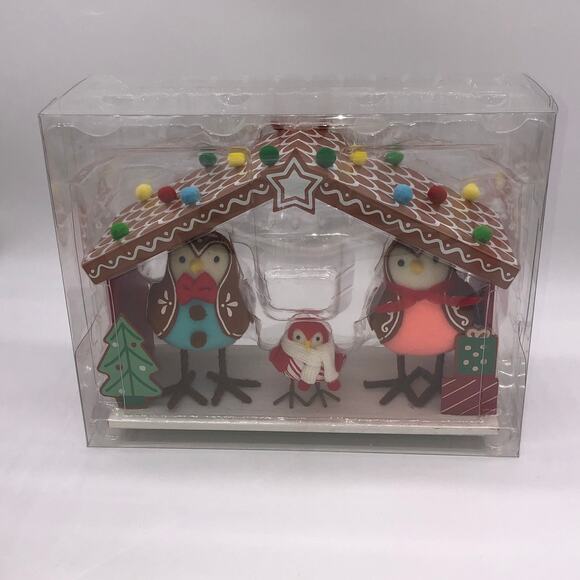 Target Wondershop Featherly Friends 4pc Fabric Bird Gingerbread House Set 2023 - Picture 2 of 2